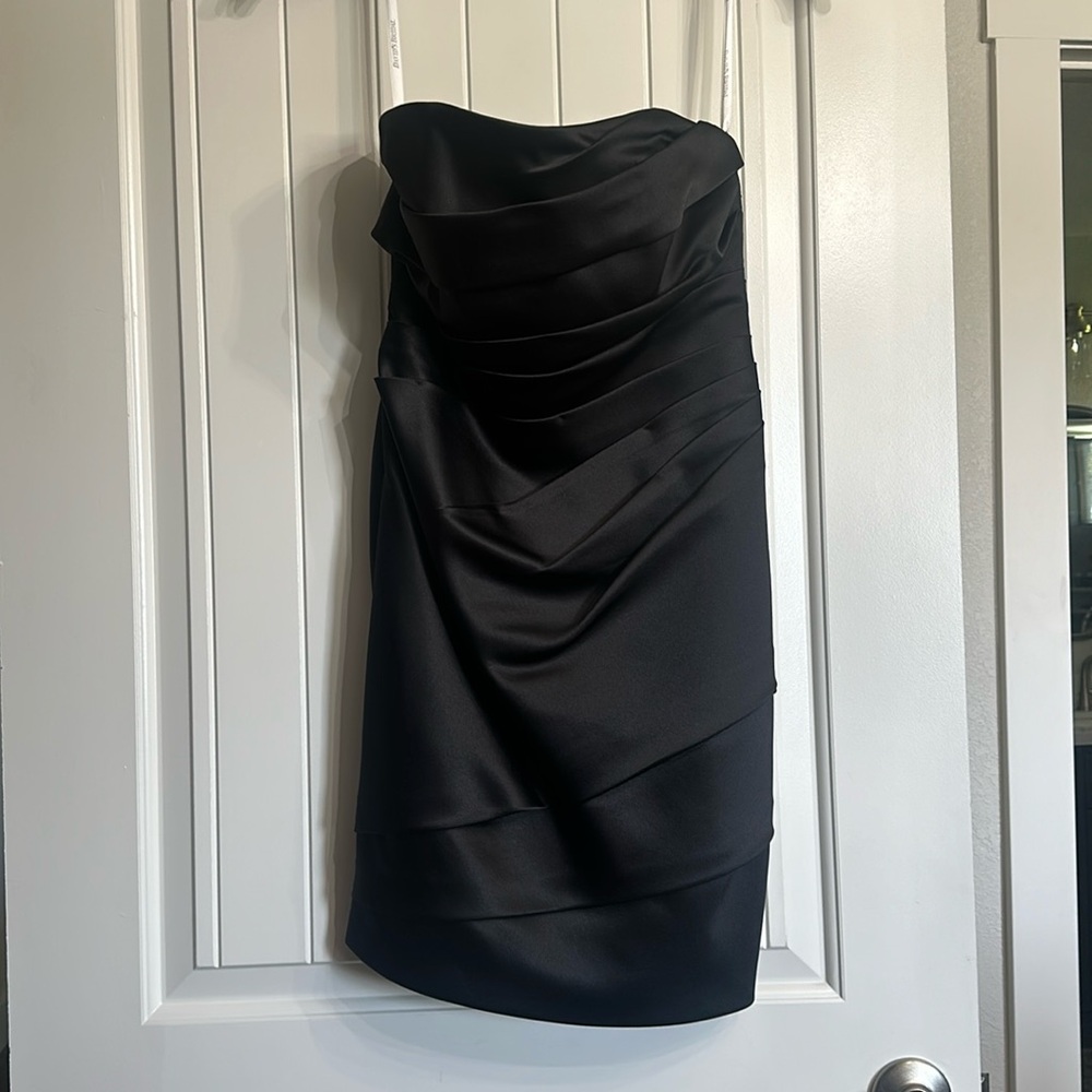 David’s Bridal Black Strapless Formal Dress